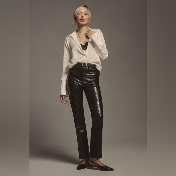 Good American Classic Snakeskin High-Rise moto edgy bold Pants 24‌‌‌‌‌‌‌‌‌‌‌‌ - Picture 1 of 12